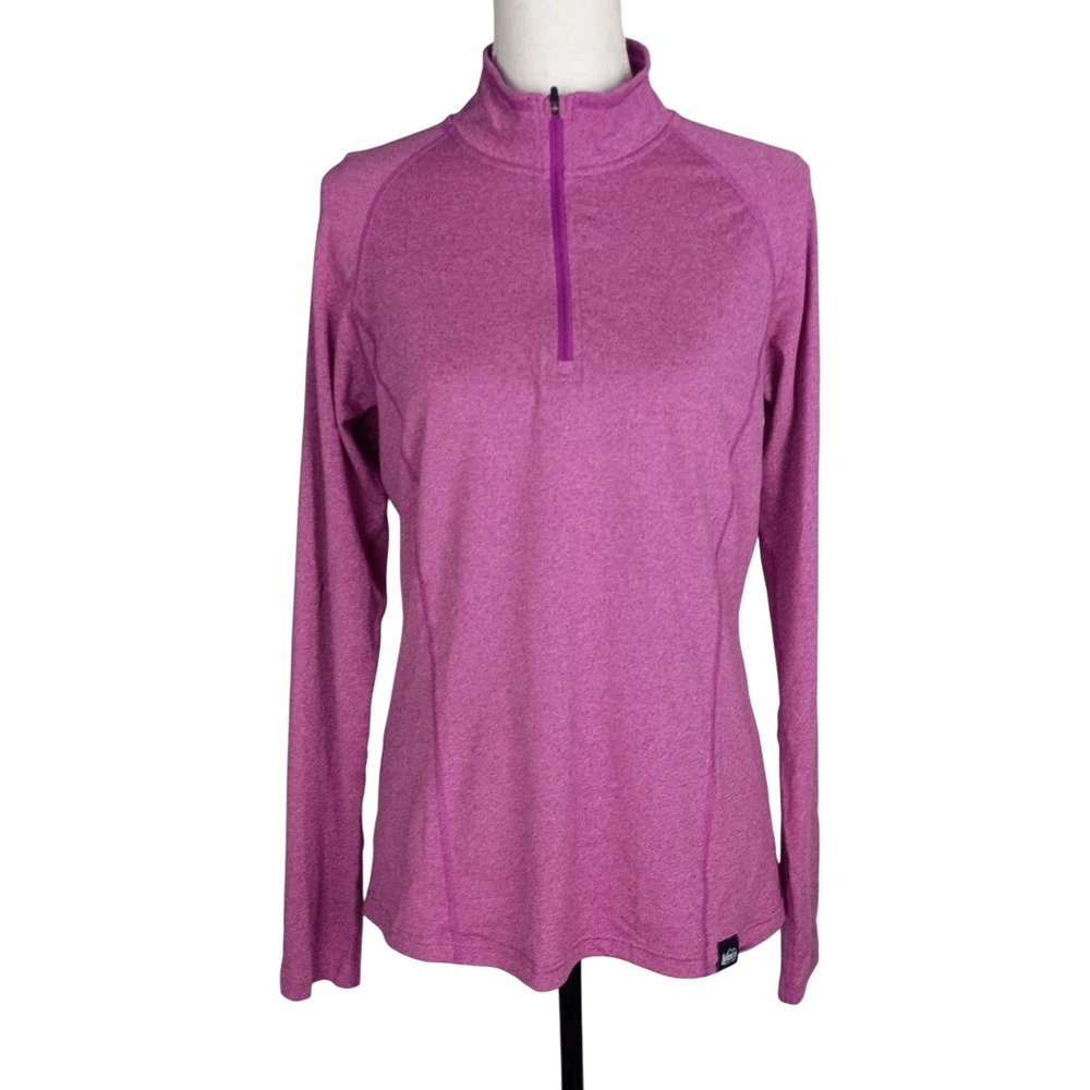 REI Co-Op Women's‎ Pink Long Sleeve Mock Neck Activewear Top/Shirt Zip Size M